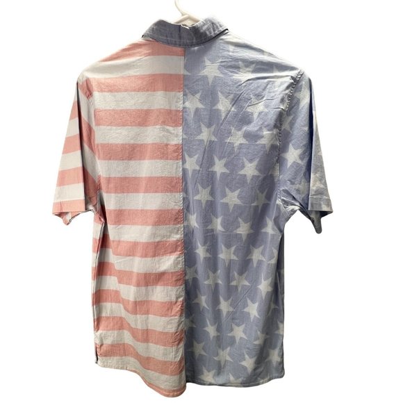 Uzzi Premium Flag Shirt Button Front size XXL Boys Teen Faded Style Short Sleeve - Picture 3 of 6